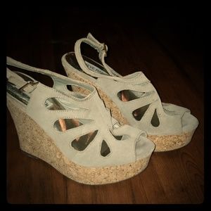 Steve madden toupe cork wedges